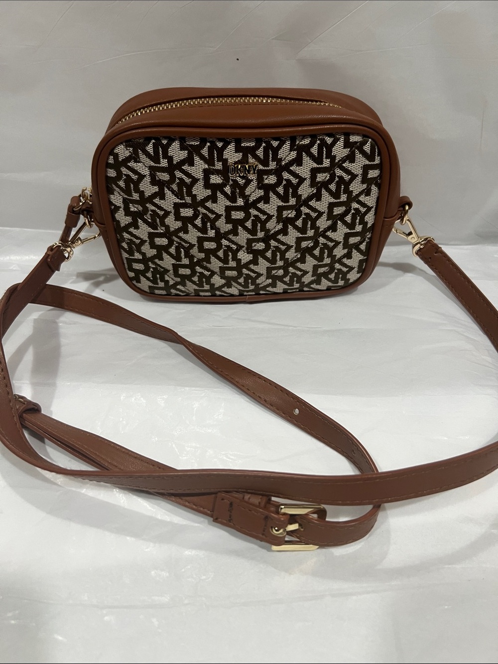 DKNY Style Brown Logo Crossbody Bag